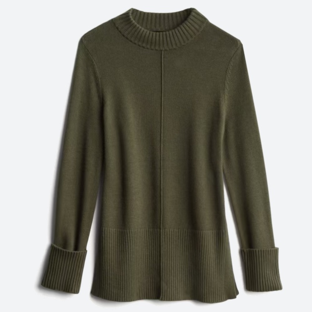 Stitch Fix Market & Spruce Nallie Rib Cuff Side Slit Pullover Tunic